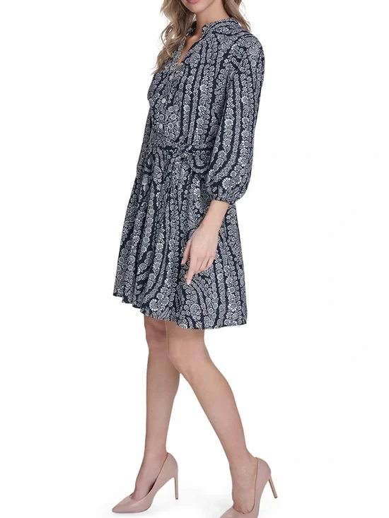 Tommy Hilfiger Women's 3/4 Sleeve Print A-Line Dress - Picture 4 of 5